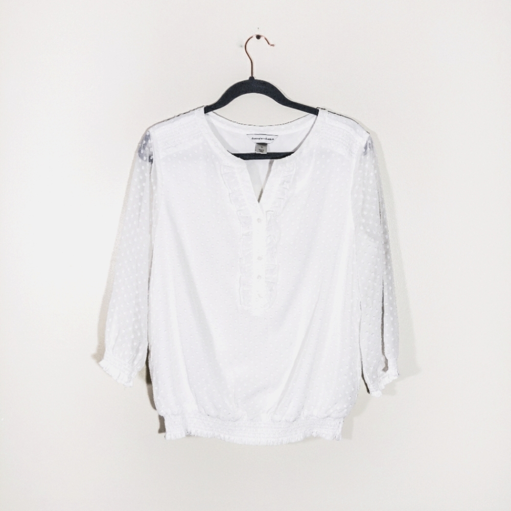 ⭐Christopher & Banks | Polka Dot Blouse White